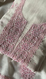 Load image into Gallery viewer, Women's Lakhnavi Handcrafted Mul Chanderi Unstitched Kurta And Dupatta Set - HONC0279320