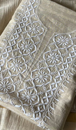 将图像加载到图库查看器中, Women's Lakhnavi Handcrafted Tissue Chanderi Unstitched Kurta And Dupatta Set - HONC0284692