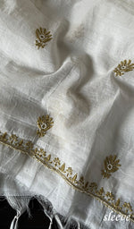 将图像加载到图库查看器中, Women's Lakhnavi Handcrafted Mul Chanderi Unstitched Kurta And Dupatta Set - HONC0248430
