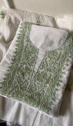 Load image into Gallery viewer, Women's Lakhnavi Handcrafted Mul Chanderi Kurta And Dupatta Set - HONC0257359