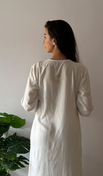 Load image into Gallery viewer, Women's Lakhnavi Handcrafted Modal Cotton Chikankari Kurti And Palazzo Set - HONC0378678