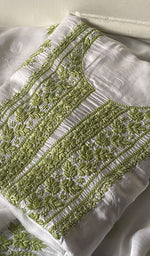 Load image into Gallery viewer, Women's Lakhnavi Handcrafted Modal Cotton Unstitched Kurta And Dupatta Set - HONC0334632