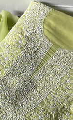 Load image into Gallery viewer, Women's Lakhnavi Handcrafted Unstitched Cotton Chikankari Suit Material - HONC0320309