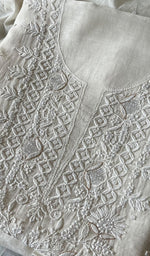将图像加载到图库查看器中, Jazba Women's Lakhnavi Handcrafted Mul Chanderi Unstitched Kurta And Dupatta Set - HONC0298601