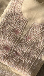 将图像加载到图库查看器中, Women's Lakhnavi Handcrafted Mul Chanderi Unstitched Kurta And Dupatta Set - HONC0297204