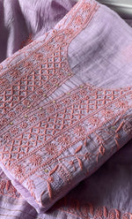 Load image into Gallery viewer, Women's Lakhnavi Handcrafted Mul Chanderi Unstitched Kurta And Dupatta Set - HONC0273558