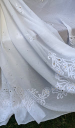 Load image into Gallery viewer, Women's Lakhnavi Handcrafted Viscose Georgette Chikankari Saree - HONC0208447