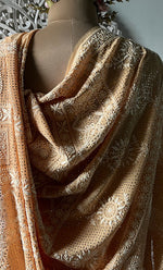 将图像加载到图库查看器中, Women's Lakhnavi Handcrafted Pure Silk Georgette Chikankari Saree - HONC0274137