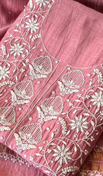 Load image into Gallery viewer, Women's Lakhnavi Handcrafted Mul Chanderi Kurta And Dupatta Set - HONC0288979