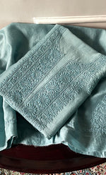 Load image into Gallery viewer, Women's Lucknowi Handcrafted Chanderi Silk Chikankari Full Suit Material - HONC0322712
