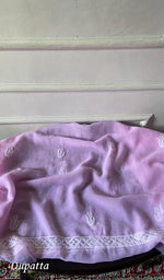 将图像加载到图库查看器中, Women's Lucknowi Handcrafted Faux-Georgette Unstitched Chikankari Suit Material - HONC0348788