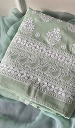 将图像加载到图库查看器中, Adrita Women's Lakhnavi Handcrafted Cotton Chikankari Suit Material - HONC0274447