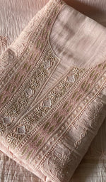 Load image into Gallery viewer, Women's Lakhnavi Handcrafted Maheshwari Mul Chanderi Kurta And Dupatta Set - HONC0330503