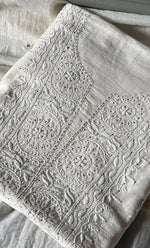 Load image into Gallery viewer, Women's Lakhnavi Handcrafted Mul Chanderi Unstitched Kurta And Dupatta Set- HONC0267148