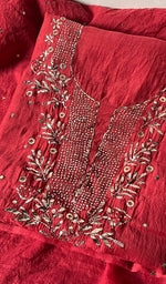 Load image into Gallery viewer, Women's Lakhnavi Handcrafted Mul Chanderi Kurta And Dupatta Set - HONC0268036
