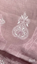 Load image into Gallery viewer, Nushrat Women's Lakhnavi Handcrafted Mul Chanderi Unstitched Kurta And Dupatta Set - HONC0247976