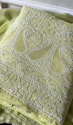 Load image into Gallery viewer, Women's Lakhnavi Handcrafted Unstitched Cotton Chikankari Suit Material - HONC0294563