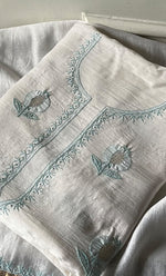将图像加载到图库查看器中, Anvika Women's Lakhnavi Handcrafted Chanderi Silk Unstitched Kurta And Dupatta Set - HONC0321988