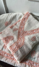 Load image into Gallery viewer, Women's Lakhnavi Handcrafted Mul Chanderi Unstitched Kurta And Dupatta Set - HONC0371881