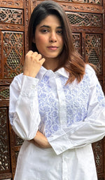 Load image into Gallery viewer, Women's Lakhnavi Handcrafted Cotton Chikankari Top And Palazzo Set - HONC0267510