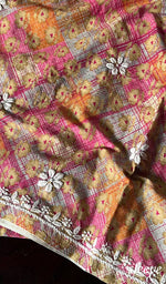 Load image into Gallery viewer, Alveena Women's Lakhnavi Handcrafted Cotton Unstitched Chikankari Kurta And Dupatta Set - HONC0251552