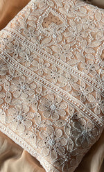 Load image into Gallery viewer, Women's Lakhnavi Handcrafted Unstitched Faux-Georgette Chikankari Suit Material - HONC0277980