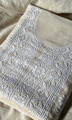 Load image into Gallery viewer, Women's Lakhnavi Handcrafted Cotton Chikankari Kurta And Kurta Dupatta Set - HONC0302852
