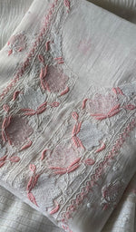 Load image into Gallery viewer, Tasbiya Women's Lakhnavi Handcrafted Mul Chanderi Unstitched Kurta And Dupatta Set - HONC0282552