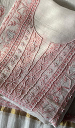 将图像加载到图库查看器中, Women's Lakhnavi Handcrafted Mul Chanderi Unstitched Kurta And Dupatta Set - HONC0287715