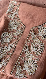 Load image into Gallery viewer, Women's Lakhnavi Handcrafted Mul Chanderi Unstitched Kurta And Dupatta Set - HONC0348568