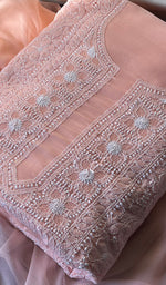Load image into Gallery viewer, Women's Lakhnavi Handcrafted Cotton Chikankari Suit Material - HONC0294093