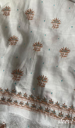 Load image into Gallery viewer, Gulbano Women's Lakhnavi Handcrafted Mul Chanderi Unstitched Kurta And Dupatta Set - HONC0241736