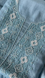 Load image into Gallery viewer, Women's Lakhnavi Handcrafted Mul Chanderi Chikankari Full Suit Material - HONC02271173