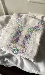 Load image into Gallery viewer, Women's Lakhnavi Handcrafted Unstitched Cotton Chikankari Kurta Dupatta Set - HONC0326101