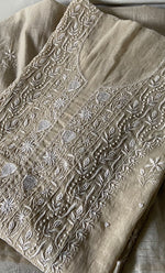 Load image into Gallery viewer, Hana Women's Lakhnavi Handcrafted Mul Chanderi Semi - Stitched Kurta And Dupatta Set - HONC0295395