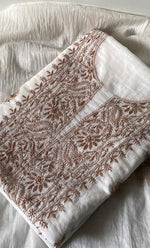 将图像加载到图库查看器中, Women's Lakhnavi Handcrafted Mul Chanderi UnStitched Kurta And Dupatta Set - HONC0314671