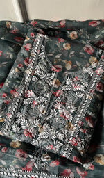 Load image into Gallery viewer, Women's Lakhnavi Handcrafted Organza Chikankari Unstitched Kurta And Dupatta Set - HONC0201451