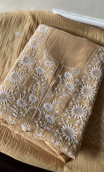 Load image into Gallery viewer, Women's Lakhnavi Handcrafted Maheshwari Mul Chanderi Kurta And Dupatta Set - HONC0301241