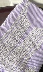 Load image into Gallery viewer, Shumaira Women's Lakhnavi Handcrafted Cotton Chikankari Unstitched Kurti Fabric - HONC0326384