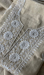 将图像加载到图库查看器中, Women's Lakhnavi Handcrafted Tissue Chanderi Unstitched Kurta And Dupatta Set - HONC0278160
