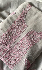 将图像加载到图库查看器中, Women's Lakhnavi Handcrafted Unstitched Mul Chanderi Kurta And Dupatta Set - HONC0302863
