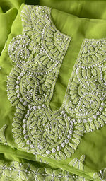 将图像加载到图库查看器中, Women's Lucknowi Handcrafted Faux-Georgette Chikankari Suit Material - HONC0263013