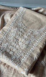 将图像加载到图库查看器中, Women's Lakhnavi Handcrafted Mul Chanderi Unstitched Kurta And Dupatta Set - HONC0284726