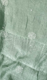 Load image into Gallery viewer, Women's Lakhnavi Handcrafted Mul Chanderi Semi - Stitched Kurta And Dupatta Set - HONC0200719