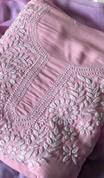 将图像加载到图库查看器中, Women's Lakhnavi Handcrafted Modal Cotton Chikankari Suit Material - HONC0275941