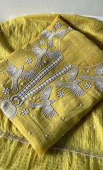 将图像加载到图库查看器中, Chidiya Women's Lakhnavi Handcrafted Mul Chanderi Unstitched Chikankari Full Suit Material - HONC0330315