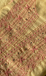 Load image into Gallery viewer, Women's Lakhnavi Handcrafted Mul Chanderi Unstitched Kurta And Dupatta Set- HONC0282368