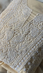 Load image into Gallery viewer, Women's Lakhnavi Handcrafted Cotton Chikankari Suit Material - HONC0289728