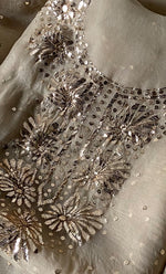 Load image into Gallery viewer, Marifa Women's Lakhnavi Handcrafted Pure Organza Chikankari Unstitched Kurta And Dupatta Set- HONC0300635