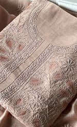 Load image into Gallery viewer, Women's Lakhnavi Handcrafted Unstitchd Mul Chanderi Kurta And Dupatta Set - HONC0312993